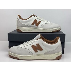 New Balance LifeStyle BB80 Sneakers Men's Size 8.5 White/Brown BB80WB1